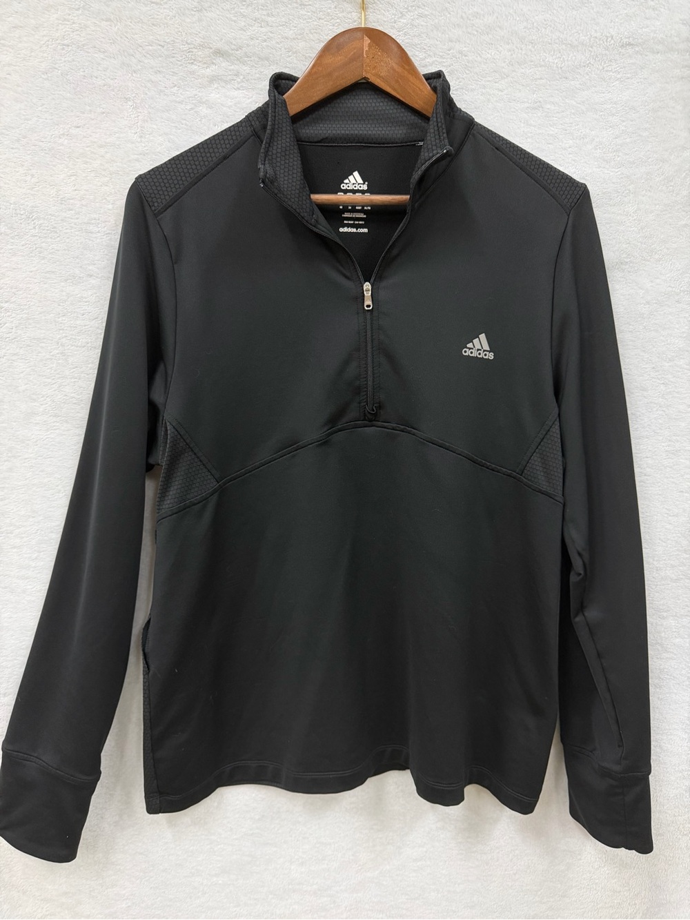 adidas Black Men's Half‑Zip Performance Pullover Jacket